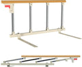 Bed Rails for Elderly Adults Safety, Folding Bedside Assist Rail Handle, Collapsible Bed Fence Preventing Falling for King, Queen, Full, Twin (Wood Color)