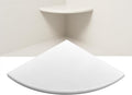 18" Super White Engineered Marble Corner Shower Seat – Floating or Solid Mount Bathroom Bench, Wall Mounted Shelf & Caddy for Showers, Classic Flatback Design
