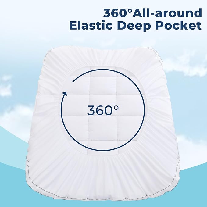 OLANLY Dual-Layer 4 Inch Full Size Memory Foam Mattress Topper for Back Pain, 2 Inch Cooling Pillow Top Mattress Pad Cover and 2 Inch Gel Memory Foam Topper, Deep Elastic Pocket, White