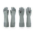 Mamison 2 Pairs Reusable Waterproof Household Dishwashing Cleaning Rubber Gloves, Non-Slip Kitchen Glove (Grey, Large (Pack of 2))