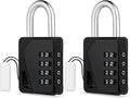 ZHEGE Locker Locks with Code for School, Gym, Work, Small Padlocks Combination with DIY Name Badges - Easy to Read & with Big White Number (Black, 2 Pack)