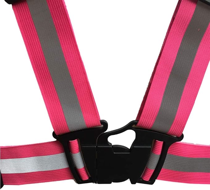 zojo Reflective Vest | Lightweight, Adjustable & Elastic | Safety & High Visibility for Running, Jogging, Walking,Cycling | Fits Outdoor Clothing (Neon Pink)
