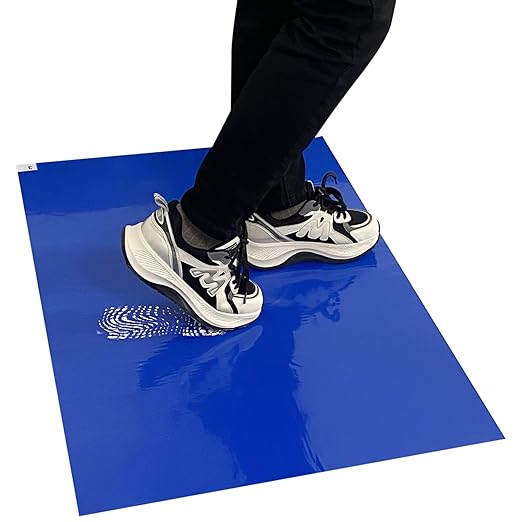 Sticky mat with Adhesive,180 Sheets,Tacky pad 24" x 36",6 Packs of 30 Blue Sheets Each,for Construction,Science Lab Door Matting,Basketball Shoes,Cleanroom,Laboratory and Hospital. (6, Blue, 24"x36")