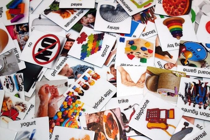 Smile4Autism Loose Visual Picture Cards, Receptive and Expressive Language, Speech Articulation Therapy, ASD, ADD, ADHD, Apraxia, & Stroke Patients (Prime-Small Plastic, Real Photos 166 Pcs.)