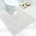 Yimobra Toilet Rugs U Shaped 24x20, Soft Comfortable Absorbent Chenille Toilet Mat for Bathroom Floor, Non-Slip Contour Bathroom Rugs for Toilet, Dry Quickly Machine Washable, White