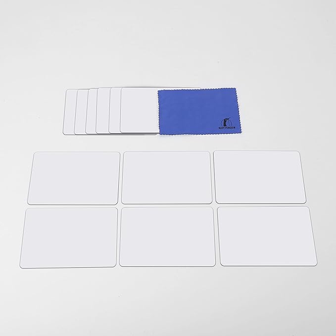 Dry Erase Magnets Set - 12 Pack - 6x4 in Whiteboard Magnetic Notes Planning Pads Labels - Large White Board Magnet Strips Name Tags for Home and Office