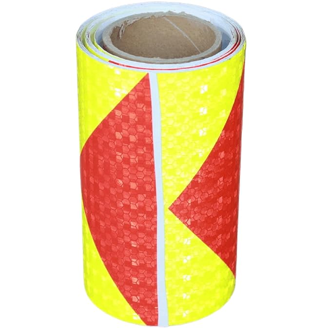 Reflective Tape 6 inch X 10 feet, Outdoor Waterproof Hazard Conspicuity Safety Warning Industrial Marking Tape