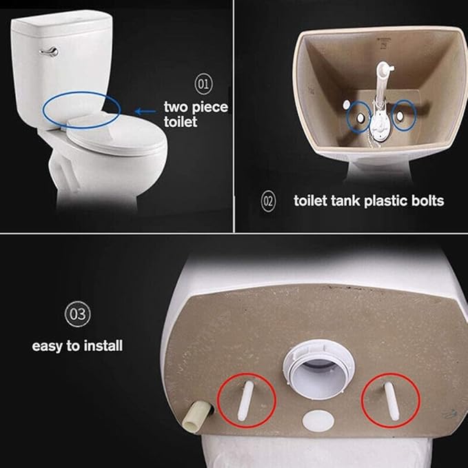 Practical Toilet Seat Bolts And Nuts Pack Of 2 For Repair And Fastening