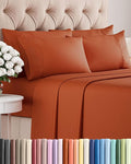 Full 6 Piece Sheet Set - Cooling & Breathable Bed Sheets - Hotel Luxury Bed Sheets for Women, Men, Kids & Teens - Bedding with Deep Pockets & Easy Fit - Soft and Wrinkle Free - Full Terracotta Sheets