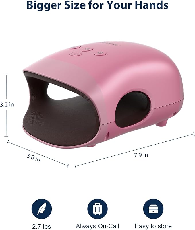 CINCOM Hand Massager - Cordless Hand Massager with Heat and Compression for Arthritis and Carpal Tunnel, Gifts for Women(Rose)