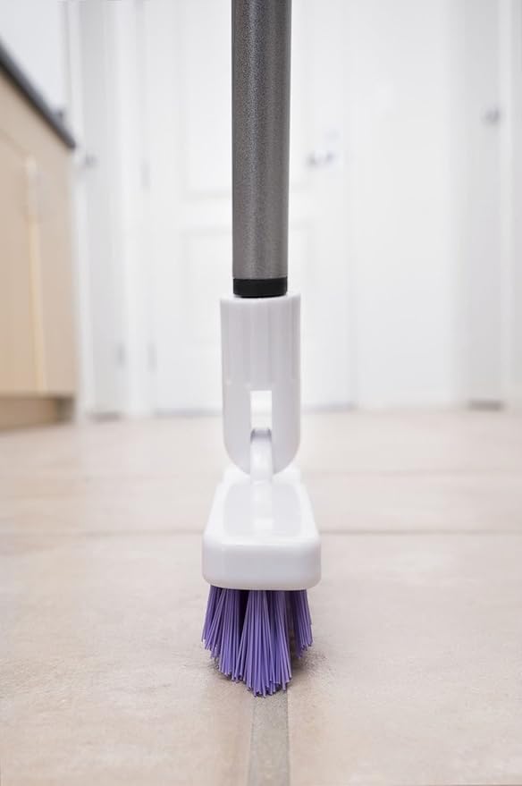 Fuller Brush Tile Grout E-Z Scrubber Complete– 9" V‑Trim Tile & Grout Brush – Deep Grime Cleaning Without Scratching – Perfect for Cleaning Hard to Reach Areas