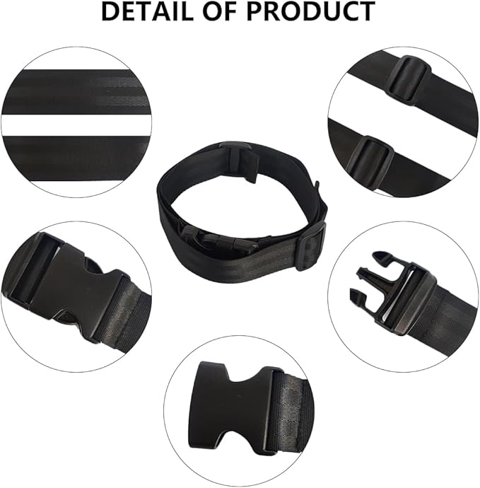 GY1121AB Shower Belt Anti-Slip Strap, Black, Suitable for Most Bath Chair Wheelchair, Care Supplier for Elderly Disabled Bedridden Pregnant