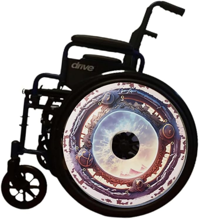 18" Wheelchair Wheels Covers for Boys, Wheelchair, Enhances Aesthetics, Easy Install/Remove, Lightweight, Waterproof, (Electric Pulse)