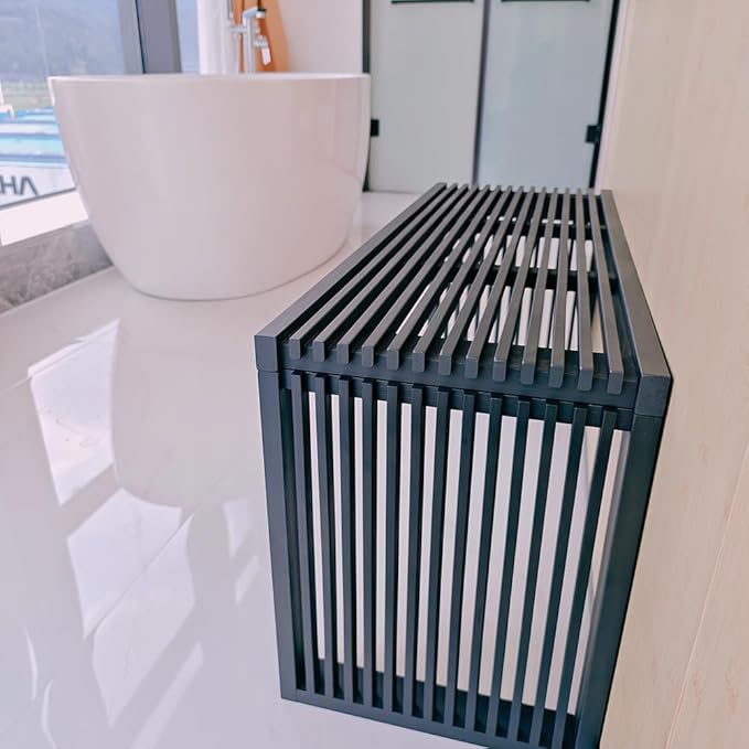 Versatile Wooden Slatted Bench - Sleek Modern Design for Dining, Entryway, Bedroom - Indoor Use with Storage Capability for Home, Kitchen, Bathroom & Beyond (Natural)