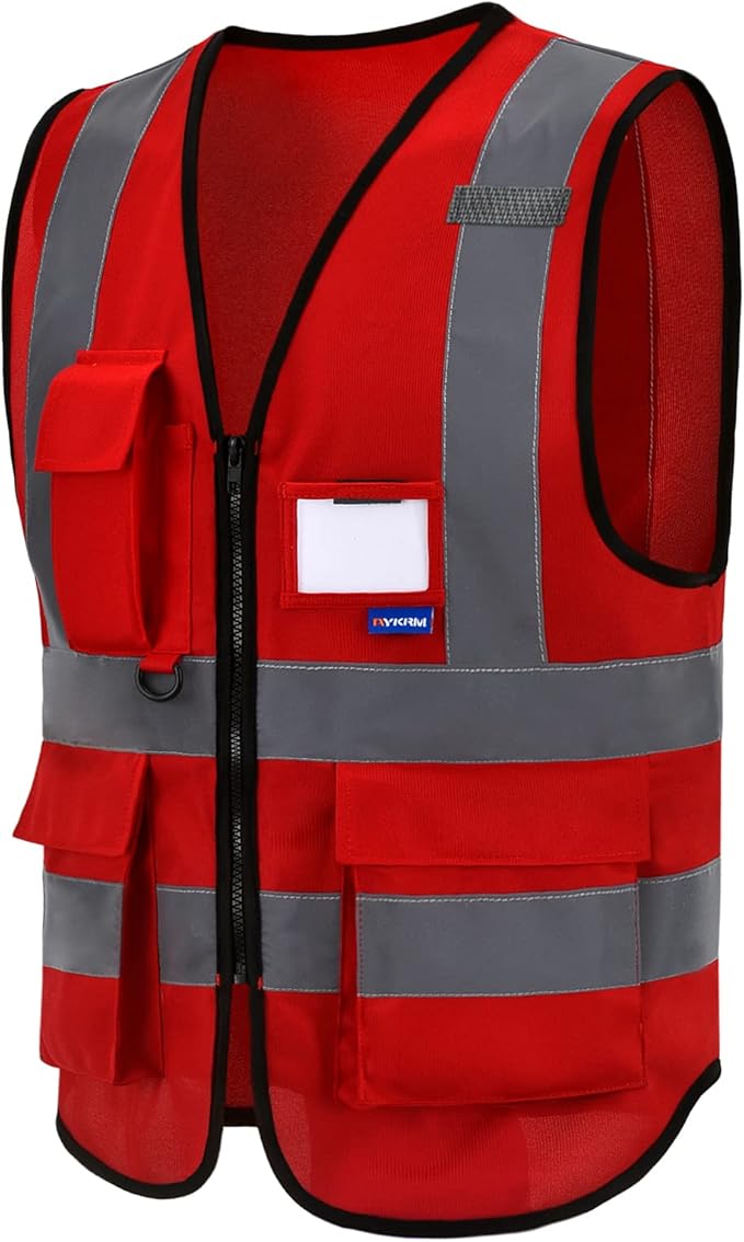 4xl 5XL high visibility vest red big and tall
