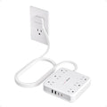 TESSAN Surge Protector Power Strip 2100J, 5 Ft Flat Plug Extension Cord with Multiple Outlets, 4 USB (2 USB C) 6 Outlets, 1875W 15A, 20W Multiple Desk Charging Station for Home, Office, Dorm Room