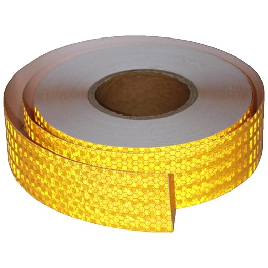 Yellow Reflective Tape 2 inch Wide, Outdoor Waterproof Hazard Conspicuity Warning Industrial Marking Tape (166 feet)