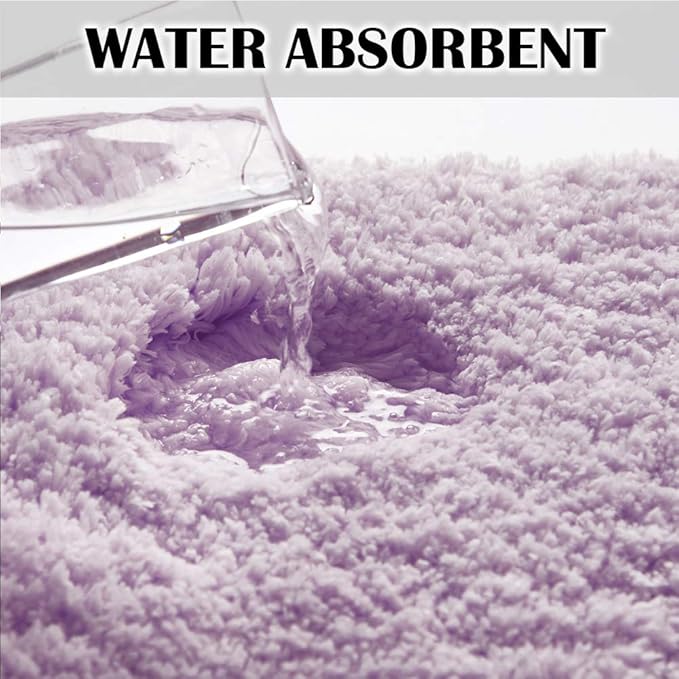 Suchtale Luxury High Pile Microfiber Bath Mat, 20 x 32, Lavender