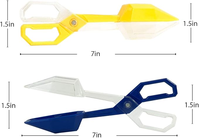 Skoolzy Jumbo Rainbow Tongs 6 Piece Set - Fine Motor Skills Handy Scoopers Rainbow Color Sorting Toys Bug Insect Catcher Small Toys Scooper Sensory Learning Tools Skill Development for Kids