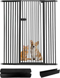 Lumizone Extra Tall Cat Gate 61.02" High Pressure Mounted Extra Wide 2025 New (17 Sizes) 1.37" Gap No Drilling Auto-Close One-Handed Operation Tall Pet Gate for Dogs(Black, 61.02" H x 50.98"-55.11" W)