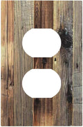 Barn Brown Wood Rustic Weathered Wood Print Outlet Covers 1 Gang Duplex Light Switch Cover Decorative Switch Plates Electrical Receptacle Faceplate Wall Plate for Farmhouse Home Decor