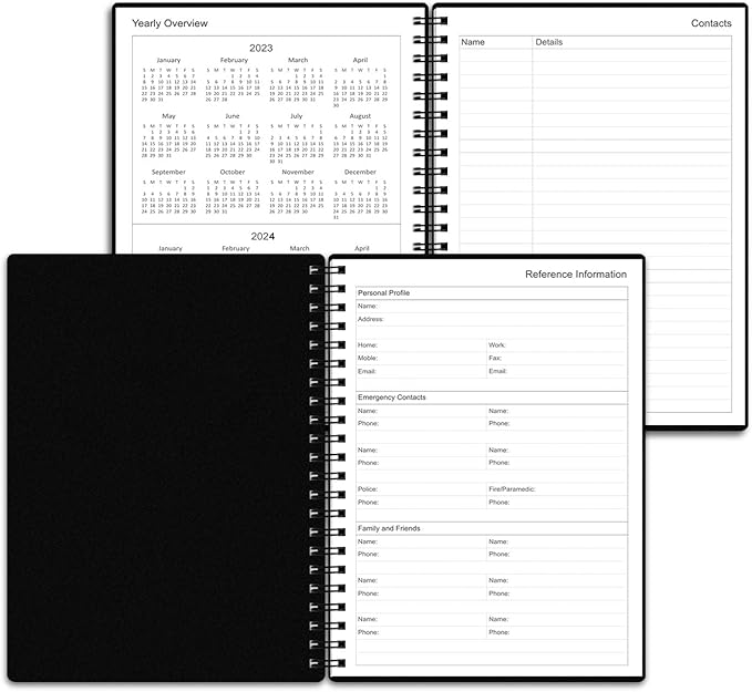 Tiankool Undated Daily Planner,Undated Planner with Hourly Schedules, Top Priorities Items and To Do List, Appointment Book for Time Management, 5.8 × 8.2 Inch