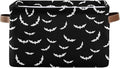 Storage Basket Bin Bats Halloween Goth Organizer Basket Collapsible Shelf Basket Cube with handle for Nursery Bedroom Bathroom