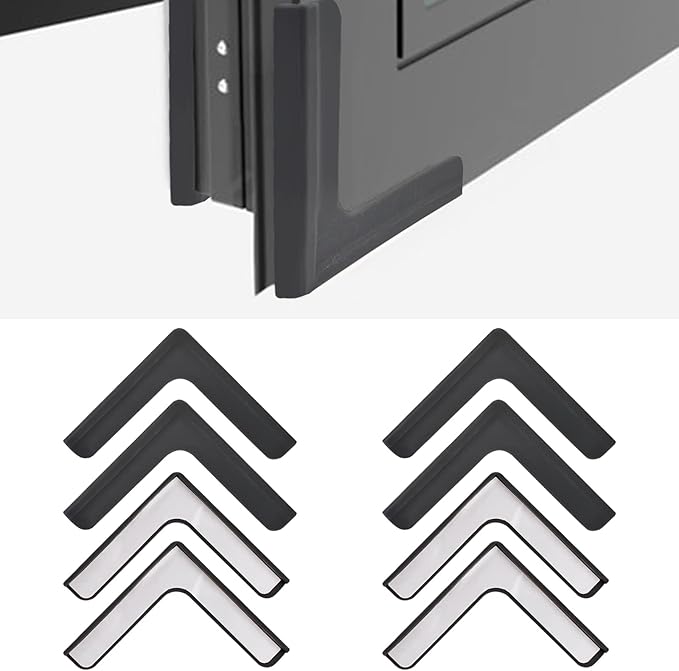 Window Corner Guards, 8Pcs L-Shaped Window Corners Protectors Self Adhesive Silicone Bumper Anti-Collision Table Corner Protectors for Protecting Window Furniture Edge (Black)