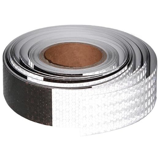 Black White Reflective Tape 2 inch X 166 feet, Outdoor Waterproof Hazard Conspicuity Warning Industrial Marking Tape