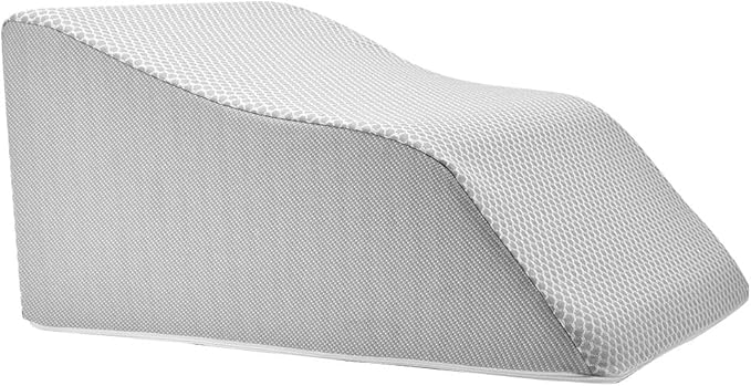 Lounge Doctor Elevating Leg Rest Wedge Pillow with Memory Foam, Heather Grey, Large