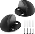 Self Adhesive Door Stoppers, Stainless Steel Floor Door Stop Wall Protector, Half Dome Floor Gate Stopper for Living Room, Bedroom, Bathroom, Office (Black，2PCS)