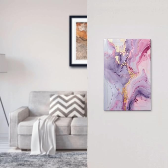 Light Switch Cover Plate Pink Marble Abstract Purple Gold Texture 1 Gang No Device Blank Electrical Wall Plates Faceplate Decorative Switch Plate for Bathroom living Room Decor