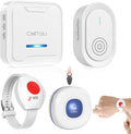 CallToU Caregiver Pager Wireless Call Button for Elderly, Medical Alert Systems for Seniors/Elderly Monitoring with 2 Call Bell, 500+Feet, 1 Plug-in Receiver+1 USB Receiver for Home Patients Emergency
