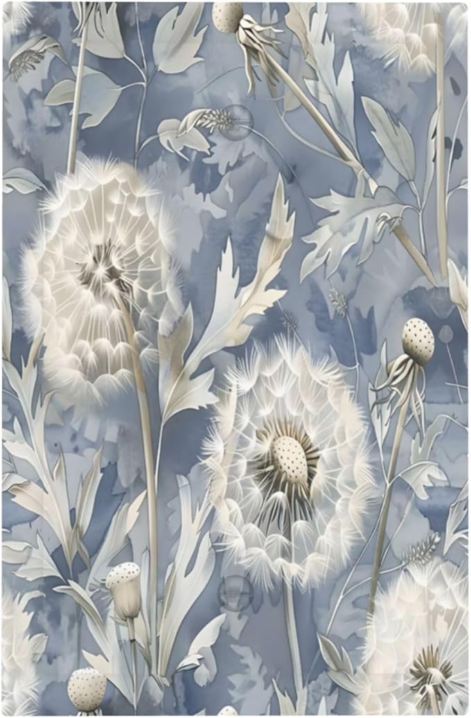 Blue Dandelion Vintage Floral Boho Flower Light Switch Cover Plate 1 Gang No Device Blank Electrical Wall Plates Faceplate Decorative Switch Plate Covers for Bedroom Living Room Home Decor