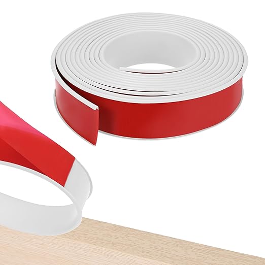 U-Shape Edge Banding, 1.57 Inch x 16.4 FT Self Adhesive Rubber Edge Trim Flexible TPE Corner Protector for Desk/Shelves/Furniture/Countertop/Table/Cabinet/Plywood [White]
