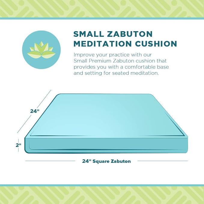 Zabuton Meditation Cushion for Workout - Supportive Yoga Floor Seat Cushion for Comfort & Posture Support - Natural Washable Cotton Fill kneeling Pad - Made in USA - Standard 24x24x2, Stone Gray