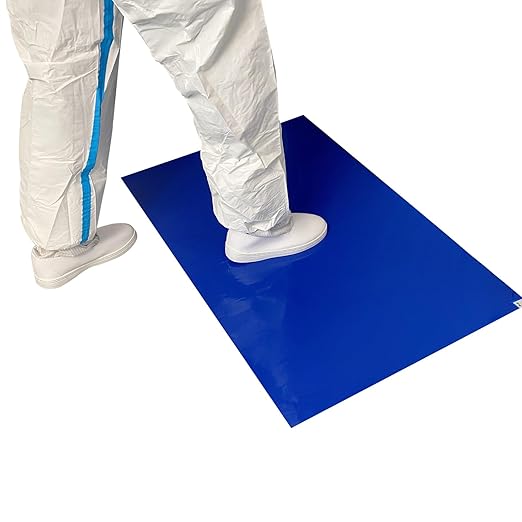 Sticky mat with Adhesive,180 Sheets,Tacky pad 24" x 36",6 Packs of 30 Blue Sheets Each,for Construction,Science Lab Door Matting,Basketball Shoes,Cleanroom,Laboratory and Hospital. (6, Blue, 24"x36")