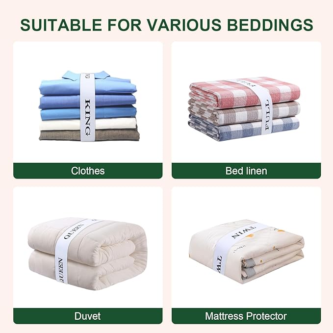 20 Pcs Bed Sheet Organizer and Storage Label Bands for Linen Closet-Elastic Bedding Sheet Keeper Straps for Bedsheet Sets (Mix 20PCs)
