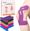 IEADEN Precut Kinesiology Tape for Knees, 20 Pcs - Knee Support & Stability, Knee Pain Relief Athletic Tape - Waterproof & Elastic, Breathable Hypoallergenic Latex-Free Tape, Purple