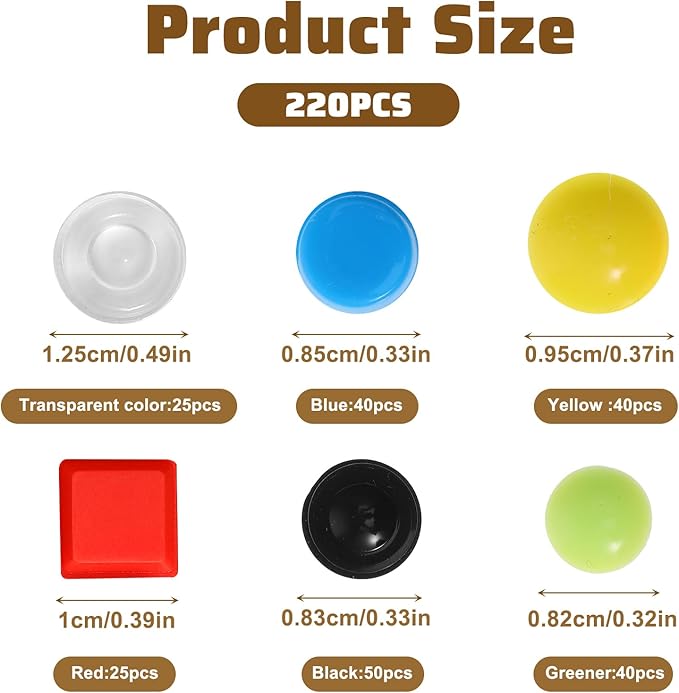 210pcs Bump Dots for Visually Impaired Assorted Styles Braille Stickers Low Vision Aids Adhesive Tactile Sticker Raised Tactile Dot Silicone Braille Gadget for Multiple Color Size Shape Blind Elderly