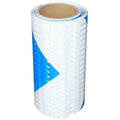 Reflective Tape Blue and White 6 inch X 10 feet, Outdoor Waterproof Hazard Conspicuity Warning Industrial Marking Tape