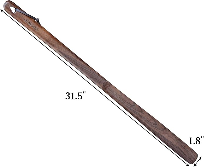 Luxdecor Long Handled Wooden Shoehorns-24in Wooden Long Handle Shoe Horn for Seinors Men Boot Jack Shoe Helper for Women