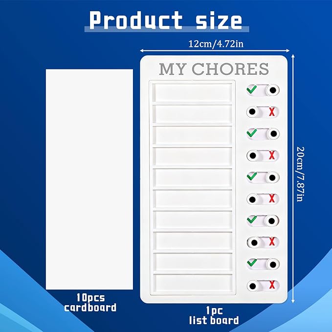 Chores Chart for Kids, Kids to Do List Board, Daily Morning Checklist, Visual Schedule, to Do List Checklist Board, Detachable RV Checklists, ADHD Tools, Slider Schedule Planning Boards