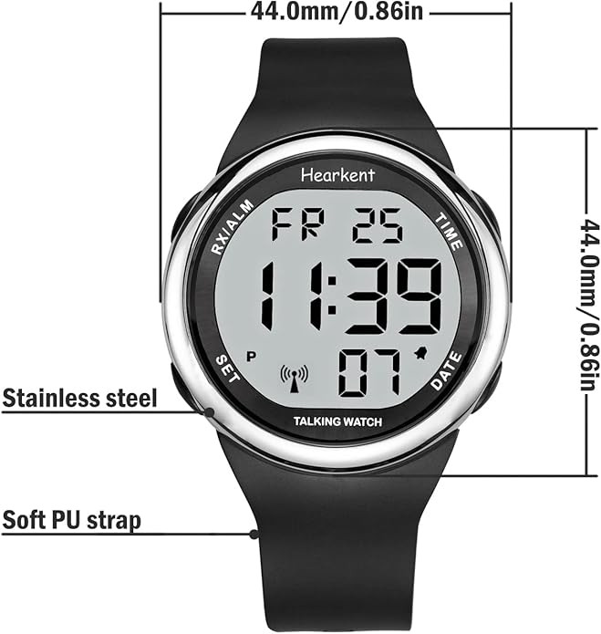 Atomic Talking Watch Sets Itself for Visually impaired or Seniors LCD Big Number Easy-to-Read Talking Watch for Elderly
