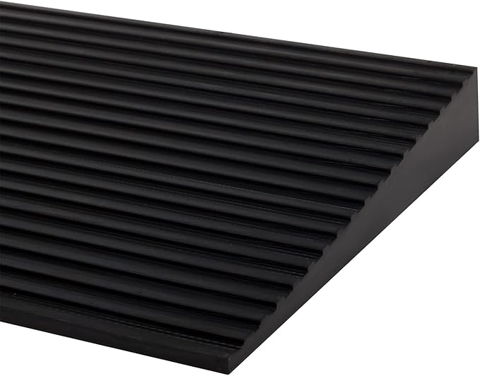 0.3'' Rise Solid Rubber Wheelchair Ramp,Threshold Ramp Used for Thresholds,Doorways and Bathroom (High:0.3 Inch(Pack of 1)) Black
