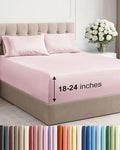 Extra Deep Twin XL Sheet Set - 4 Piece Breathable & Cooling Sheets - Hotel Luxury Bed Sheets Set - Easy Fit - Soft, Wrinkle Free & Comfy Sheets Set - Lavender Pink Sheet Set with Extra Deep Pockets