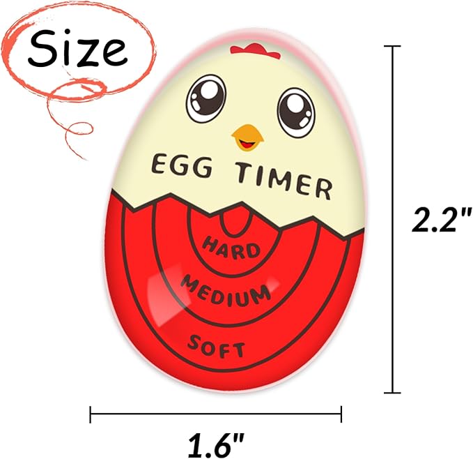 Lasubst Egg Timer That Goes in Water for Soft Medium Hard Boiled Eggs, 1 Red 1 Blue