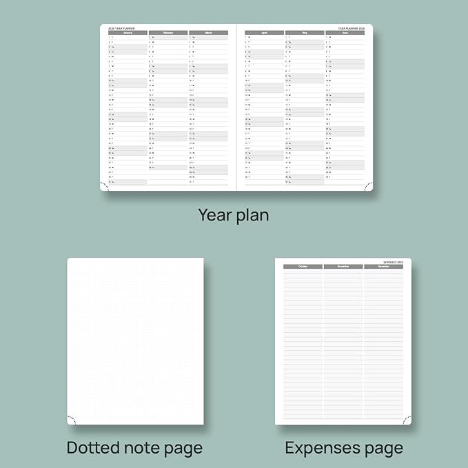 POPRUN Planner 2025-2026, (Large 8.5'' x 10.5'' Hard Cover) Academic Calendar (July 25-June 26) Daily Weekly and Monthly Appointment Book with Hourly Time Slots, Monthly Tabs, 100 GSM - Light Pink