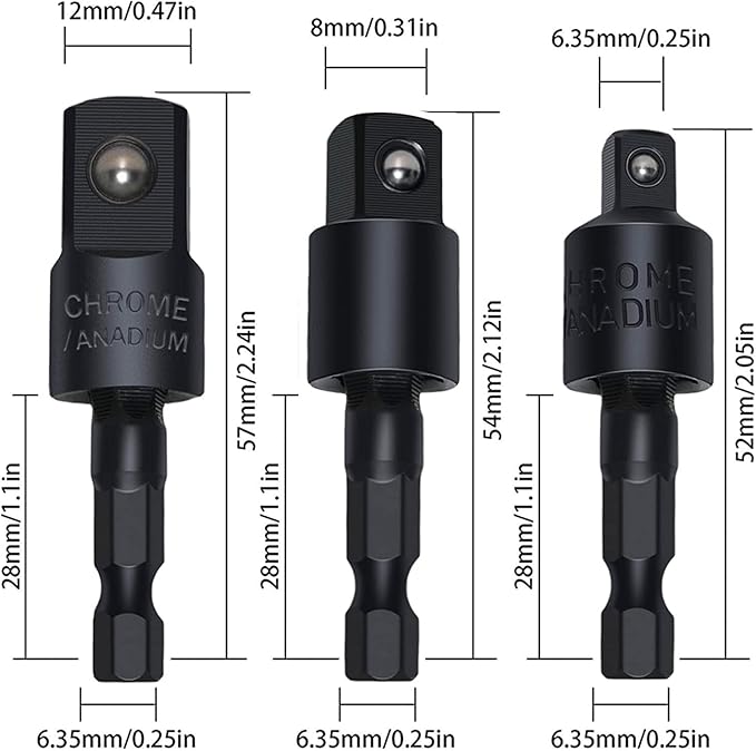 18Pcs Flexible Drill Bit Extension, Include 3Pcs Rotatable Socket Adapter 2Pcs 105° Right Angle Drill Attachment 10 Short Screwdriver Bits 90° Angled Bits and 2 Bendable Extension Tool