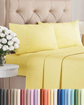 Twin 4 Piece Sheet Set - Cooling & Breathable Bed Sheets - Hotel Luxury Bed Sheets for Women, Men, Kids & Teens - Comfy Bedding w/Deep Pockets & Easy Fit - Soft & Wrinkle Free - Twin Yellow Sheets
